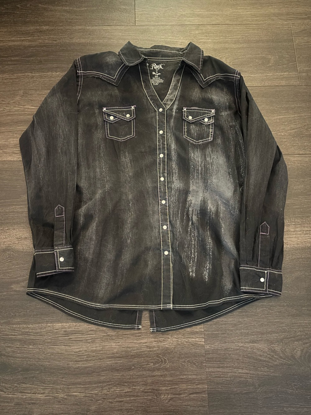 Wrangler Rock 47 pearl snap button down embroidered country western shirt XXL